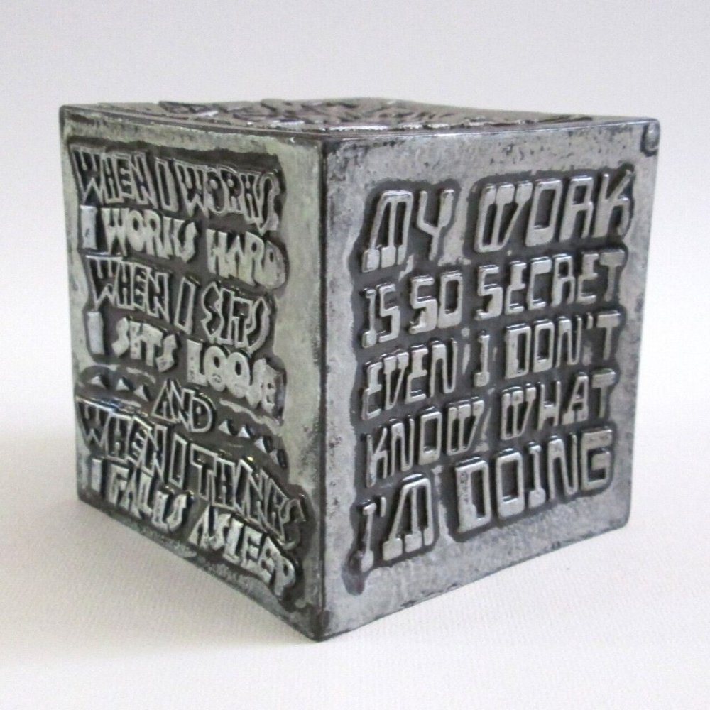 Abbey Press Resin Desk Cube Paperweight Funny Work Sayings Vintage 1978